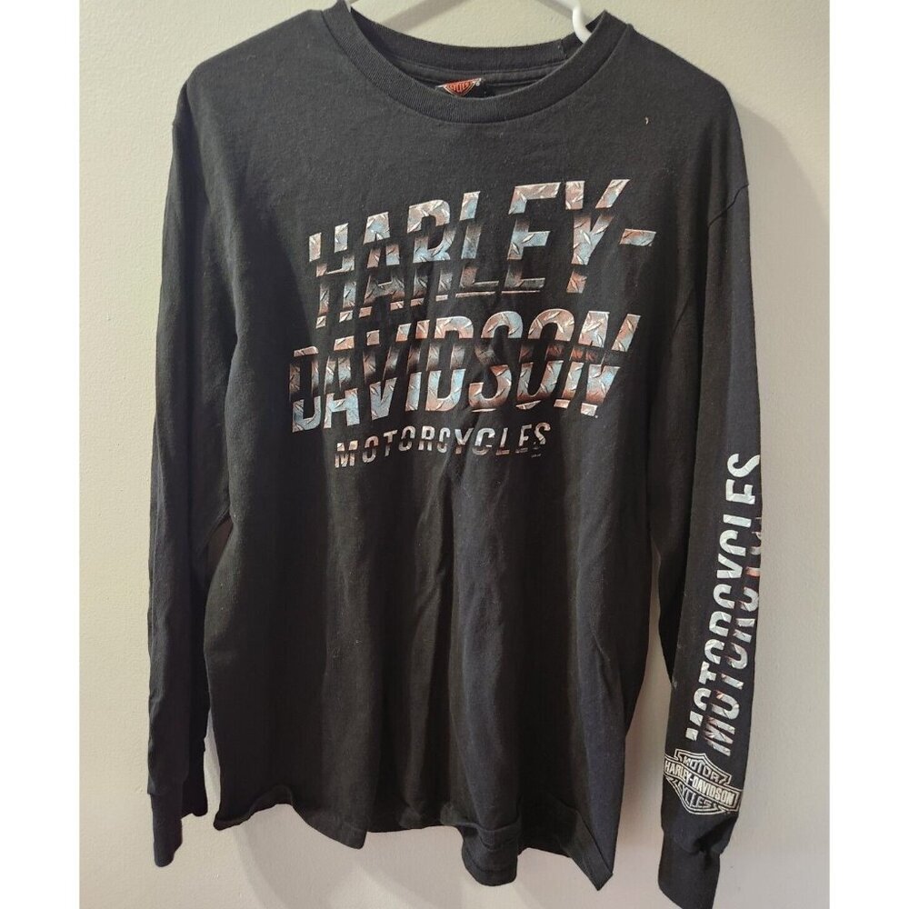 Harley-Davidson Long Sleeve T-Shirt Black Size Large Quebec Local Dealer